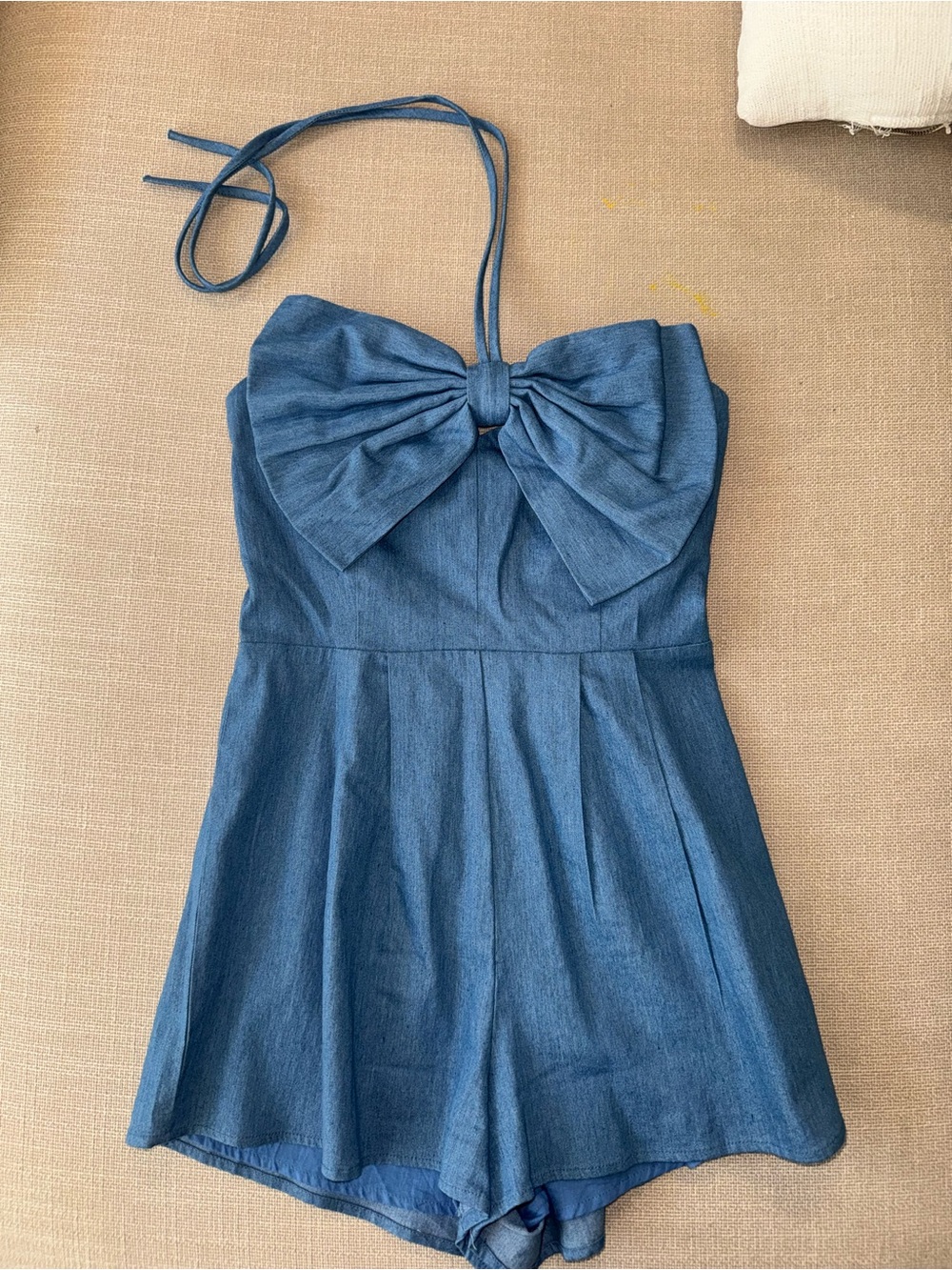 Medium Wash Womens Halter Romper